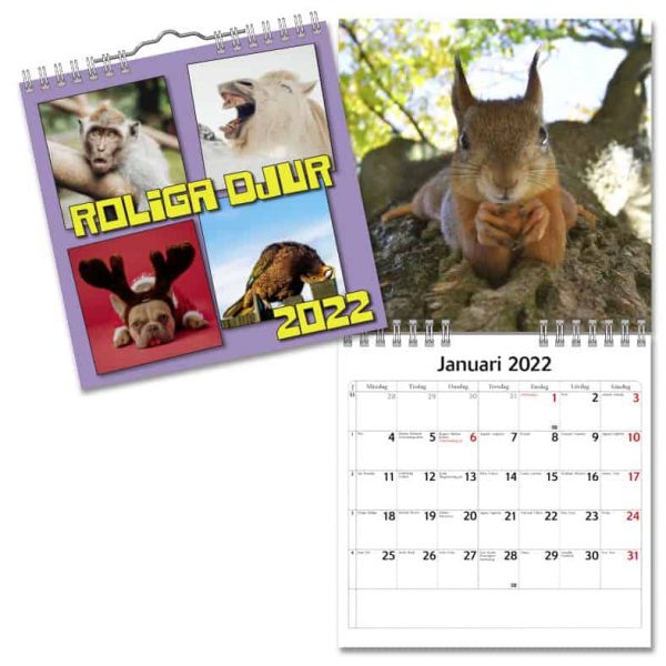 Väggkalender Roliga Djur från Gullers