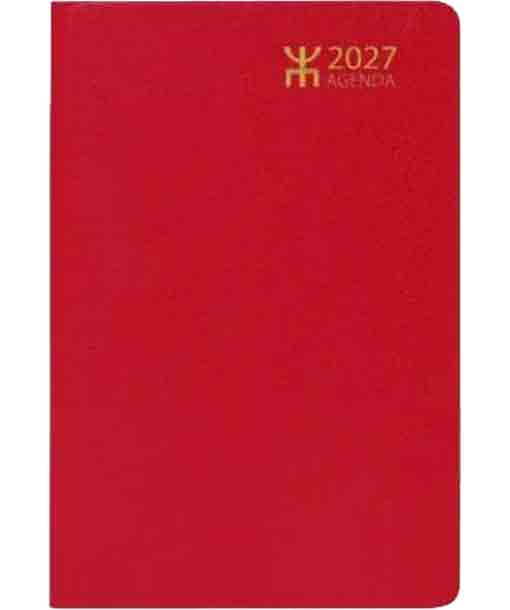 Agenda Röd Konstläder | 2027