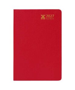 Agenda Röd Konstläder | 2027